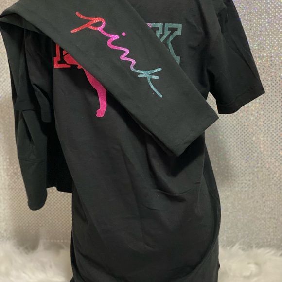 🌈 New Victoria Secret Rainbow Glitter Gradient Tee & Legging Set 🌈 Sold Out - Picture 7 of 16